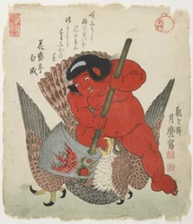 Kintaro luchando con un águila